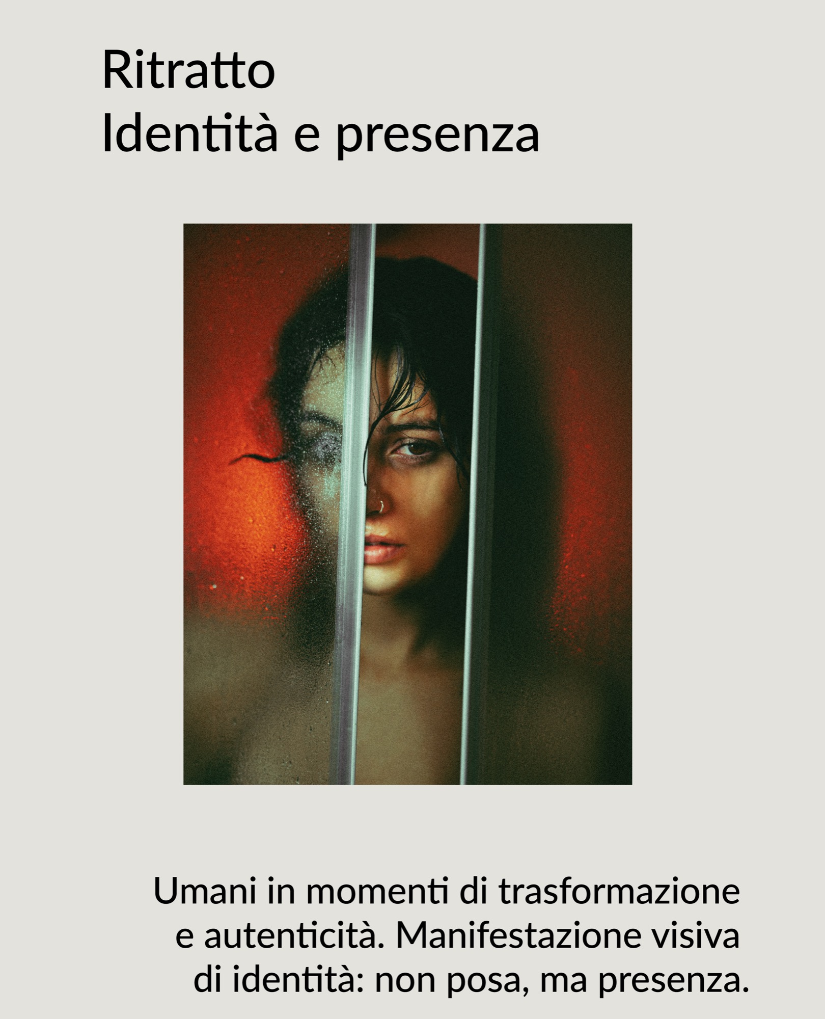 Ritratto — Identità e Presenza: manifesto visivo della sezione ritratto di Giorgia Cinelli